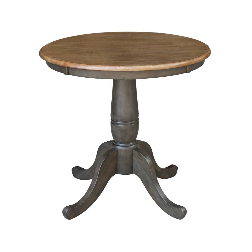 Photos - Garden & Outdoor Decoration 29" Clause Round Top Pedestal Dining Table Hickory Brown - International Concepts: Solid Wood, Mid-Century, 4-Seater