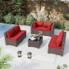 ALAULM 7 Pieces Patio Furniture Set, Rattan Wicker Outdoor Conversation Sets, Furniture Sectional Sofa Set - 2 of 4