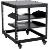 Open Frame Server Rack with Casters, 2 Shelves & Adjustable Height for Network and A/V Equipment - 2 of 4