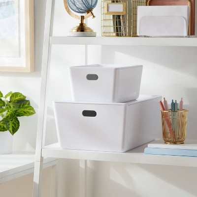 4L Stacking Bin with Lid White - Brightroom&#8482;