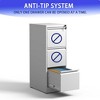 NicBex 4 Drawer/3 Drawer Metal Vertical File Cabinet with Lock,Narrow Rolling File Cabinets for Home Office Letter/Legal/A4/F4 - 3 of 4
