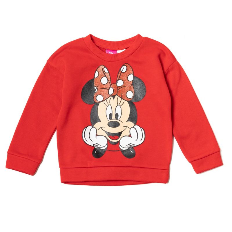 Disney Minnie Mouse Fleece Pullover Sweatshirt Pants Set Gray, 3 of 8