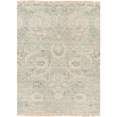 Mark & Day Wijster 8'x10' Rectangle Woven Indoor Area Rugs Sage: Stain-Resistant Botanical Flat Pile for Entryway