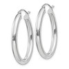 Black Bow Jewelry 3.5mm x 32mm Polished 14k White Gold Classic Oval Tube Hoop Earrings - 2 of 4