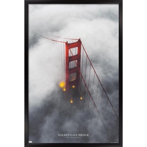 Trends International San Francisco - Foggy Bridge Framed Wall Poster Prints - 1 of 4
