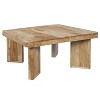 Royal Hampton Coffee Table Handcrafted Natural Acacia Wood Square Top with Diagonal Wide Panel Legs, 32 Inch - - 4 of 4