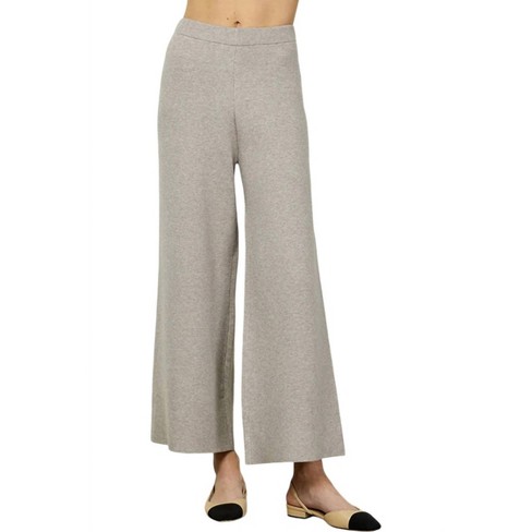 Women's Cropped Wide Sweater Pants - SEE AND BE SEEN S