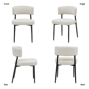 ELJGET Modern Dining Chairs Set of 4, Upholstered Dining Chairs with Curved Backrest,Sturdy Metal Frame - 1 of 4