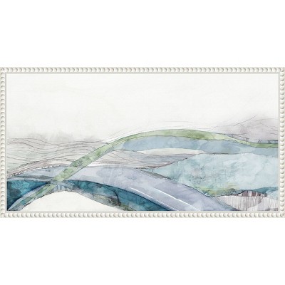 Way of Water Abstract Landscape Canvas Art with White Floater Frame