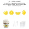 Big Dot of Happiness So Fresh - Lemon - Cupcake Decoration - Citrus Lemonade Party Cupcake Wrappers and Treat Picks Kit - Set of 24 - 3 of 4