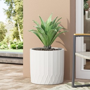 Christopher Knight Home Evans Outdoor Lightweight Concrete Planter, Antique White - 1 of 4