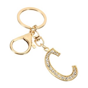 Unique Bargains Chic Stylish Zinc Alloy Gold Tone Initial Letter Keychain - 1 of 4