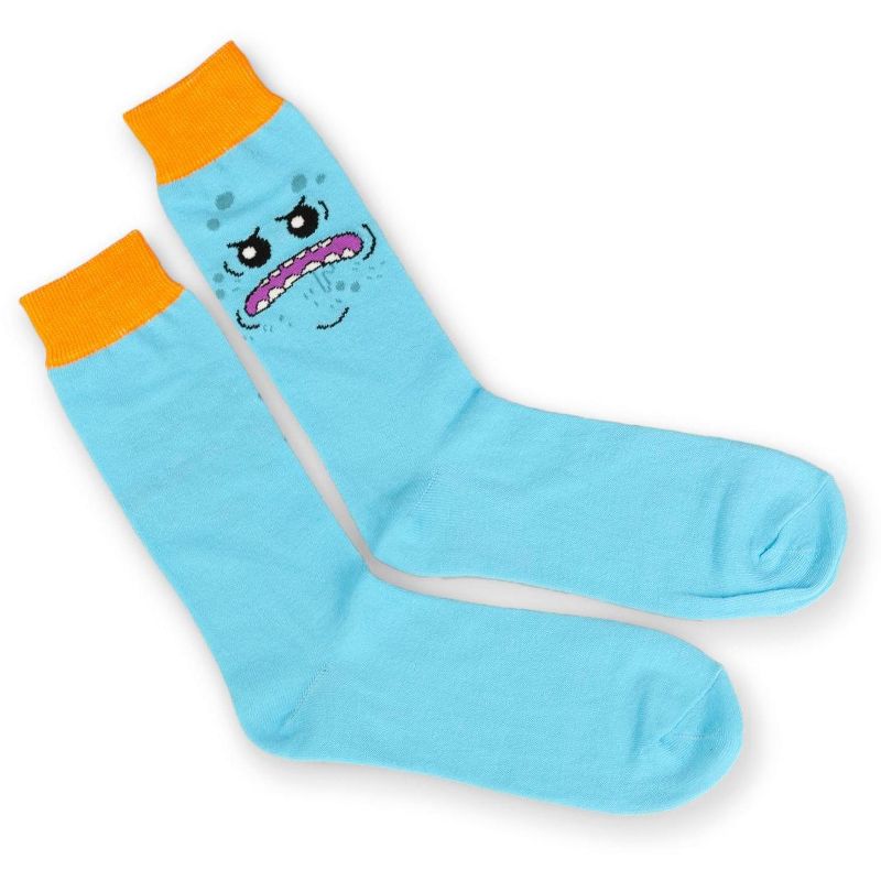 Hypnotic Socks Rick and Morty collectibles | Toynk Toys Rick & Morty Mr. Meeseeks Crew Socks, 1 of 8