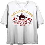 Yellowstone Protect the Land Women's White Graphic Crop Tee