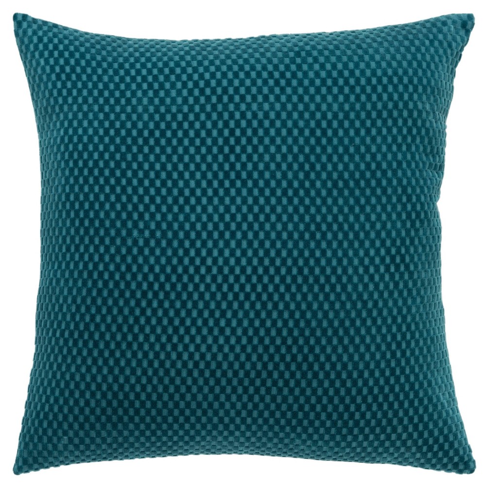 Photos - Pillowcase 20"x20" Oversize Solid Square Throw Pillow Cover Teal Blue - Rizzy Home Gr