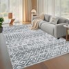 Washable Modern Farmhouse Area Rug for Living Room Bedroom, Ultra Thin Non Slip Stripped Lines Print Dining Room Carpet for Home Office - 2 of 4