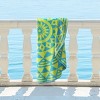Round Floral Paisley Oversized 60" Cotton Beach Towel by Blue Nile Mills - 4 of 4
