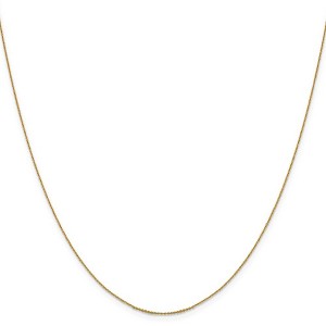 Black Bow Jewelry 0.85mm 14k Yellow Gold Diamond Cut Solid Cable Chain Necklace - 1 of 4