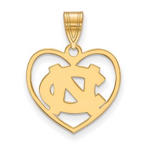 Black Bow Jewelry 14k Yellow Gold Plated Sterling Silver North Carolina Tar Heels NCAA Pendant - 1 of 3