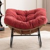 Lounge Rocking Chair,Chenille Upholstered Nursery Rocking Chair,Modern Rocking Chair with Metal Frame for Living Room,Apartment,Bedroom-Koiai - 2 of 4