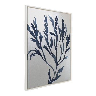 Kate & Laurel All Things Decor 28"x38" Sylvie Blue Ocean Wall Canvas: Modern Art, Sawtooth Back
