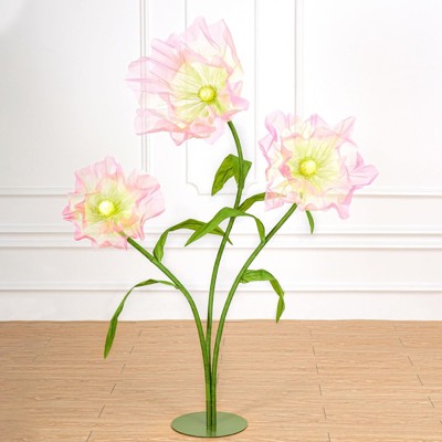 Wikineon Artificial Giant Flowers for Decoration: Pink Huge Flowers 5.58 ft Large Silk Flower Faux Floral for Wedding Reception Arrangements