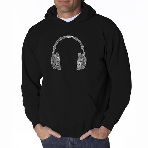 LA Pop Art Men's Word Art Hooded Sweatshirt - 63 DIFFERENT GENRES OF MUSIC - 1 of 4
