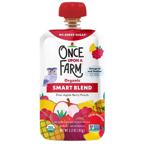 Once Upon a Farm Smart Blend Pine-Apple Berry Punch Organic Snack Pouch - 3.2oz - image 1 of 4