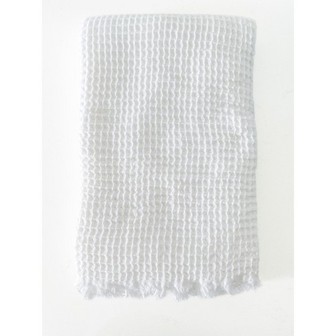 White Cotton Waffle Throw 50x70 Anaya