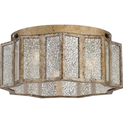 Quoizel Lighting Shrine 3 - Light Flush Mount in  Aged Gold