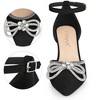 Allegra K Women's Rhinestones Bow Ankle Buckle Strap Stiletto Heel Pumps - 2 of 4
