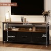 55" TV Stand Entertainment Center with 3 Fabric Drawers, Rustic Dresser for Living Room, Bedroom - 4 of 4