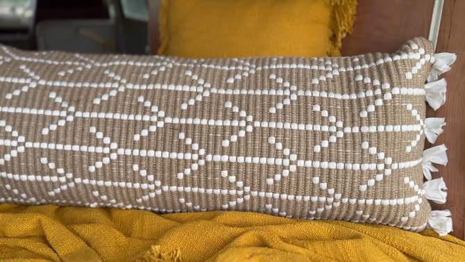 Geometric Arrow Lumbar Pillow Polyester, Jute & Cotton With Polyester Fill by Foreside Home & Garden, 2 of 8, play video
