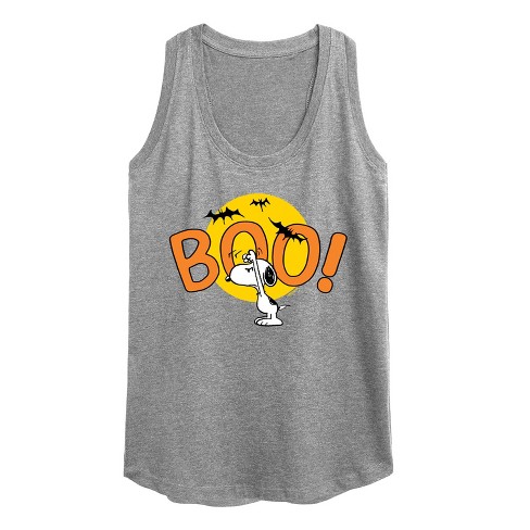 Women's Peanuts Boo Snoopy Graphic Racerback Tank - Heather Grey - 2x ...