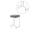 Simple Relax Faux Leather and Metal Square Counter Height Stool - 3 of 4