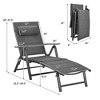 Costway Patio Reclining Chaise Lounge Padded Aluminum Folding Adjust Chair W/Pillow - 3 of 4