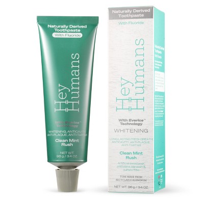 Hey Humans Fluoride Toothpaste Clean Mint Rush - 3.4oz