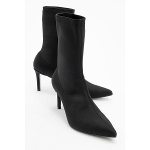 Thalin - Black Stretch Side-Zip Stiletto Boot (Women) | Prologue Shoes - 1 of 4