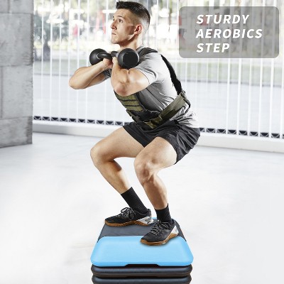 High platform aerobic exercise platform,with 4 vertical pipes, adjustable height, suitable for home gym exercise and fitness