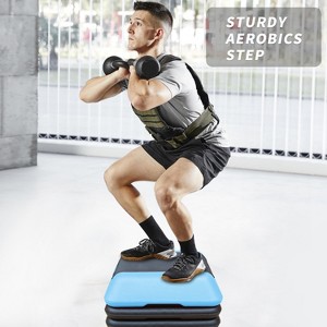 High platform aerobic exercise platform,with 4 vertical pipes, adjustable height, suitable for home gym exercise and fitness - 1 of 4