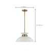 Nuvo Lighting Perkins 1 - Light Pendant in  Matte White/Burnished Brass - 3 of 4