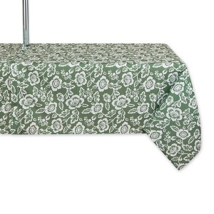 Design Imports  Artichoke Green Floral Print Outdoor Tablecloth With Zipper 60X84 - 1 of 4