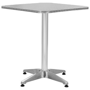 Garden Table Silver Aluminum, Stainless Steel 23.6 x 23.6 x 27.6 in - 1 of 4