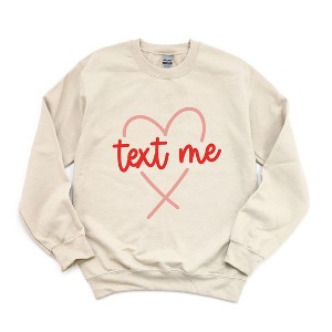 Simply Sage Market Women's Graphic Sweatshirt Text Me Heart - 1 of 4