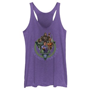 Women's Black Panther: Wakanda Forever Character Portrait Triangles Racerback Tank Top - 1 of 3