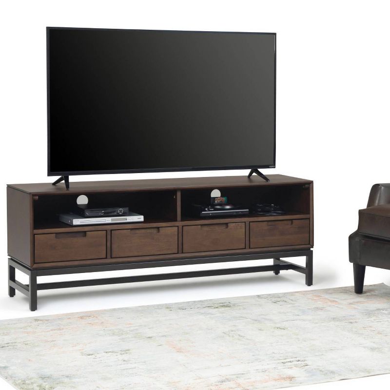 Devlin Mid-Century Low TV Stand for TVs up to 65&#34; Walnut Brown - WyndenHall, 3 of 11
