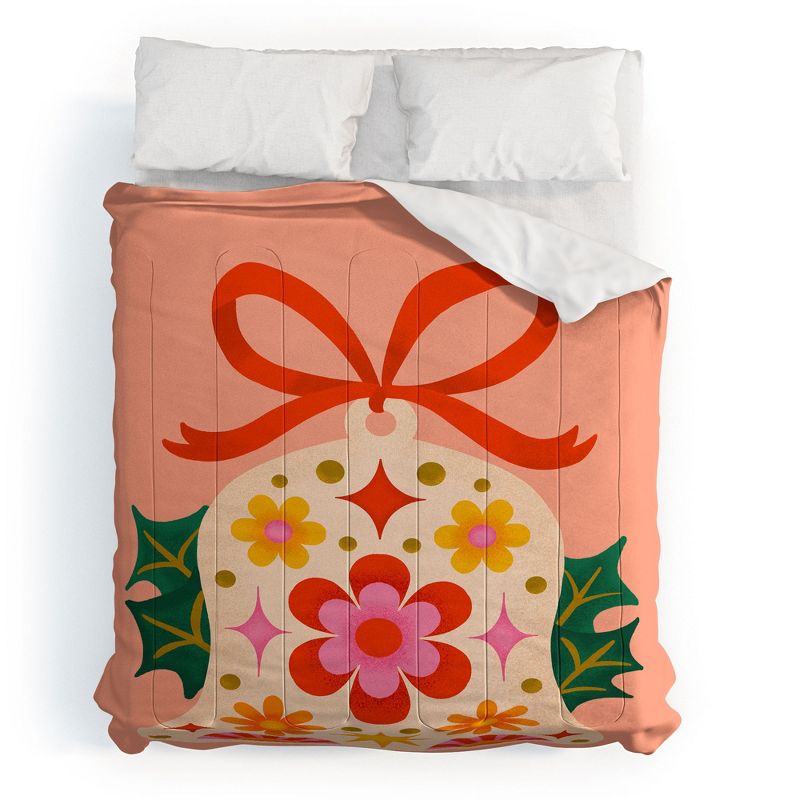 Jessica Molina Retro Christmas Sleigh Bell Comforter + Pillow Sham(s) - Deny Designs, 1 of 4