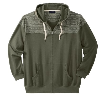 KingSize Men's Big & Tall French Terry Snow Lodge Hoodie