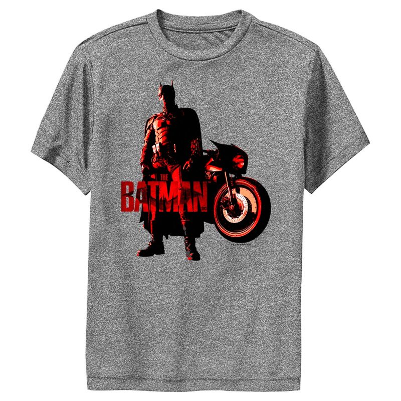 Boy's The Batman Red Batcycle Performance Tee, 1 of 5