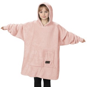 Catalonia Blanket Hoodie Sweatshirt for Kid, Fleece Snuggy Soft Wearable Blanket Pullover 4-12 Years Boy Girl Cozy Warm Gift - 1 of 4